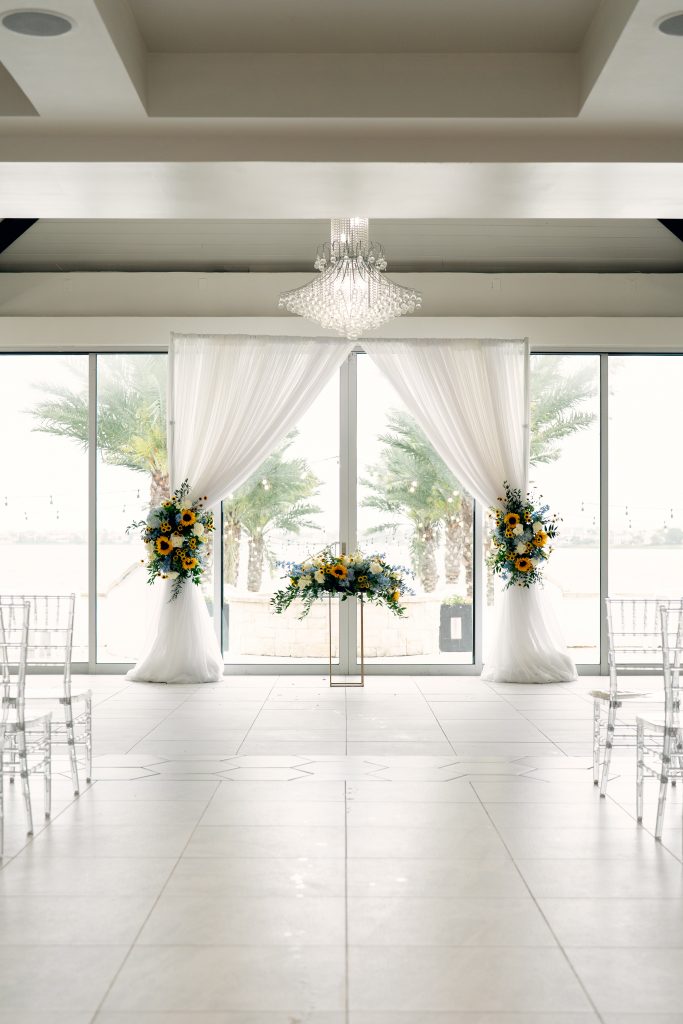 Dream Bouquet at The Waters Edge Ceremony floral design by Dream Bouquet at The Waters Edge