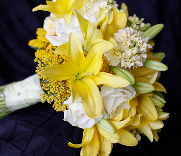 Yellow Lilly Wedding Bouquet