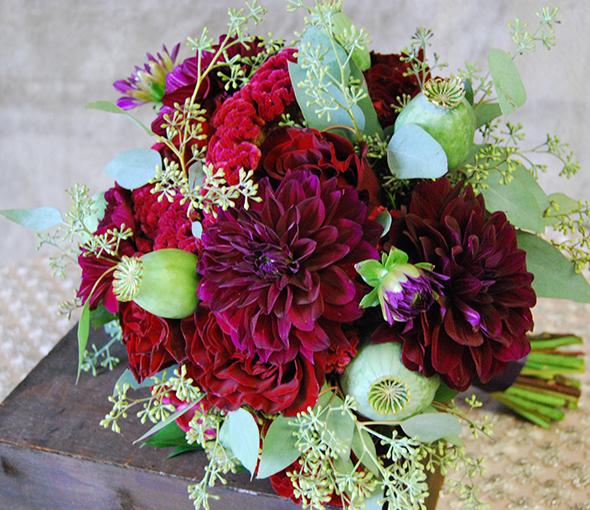 Red and Burgundy Wedding Bouquets 7