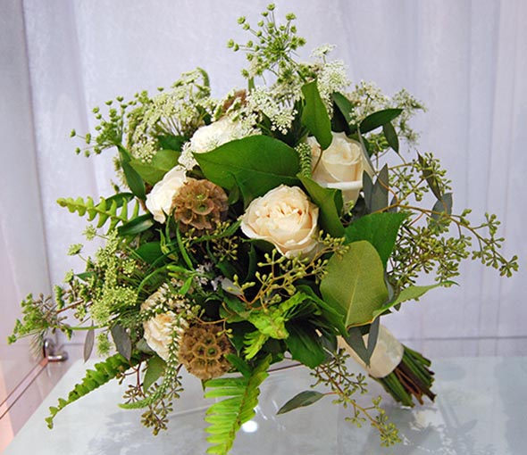Hand-tied Green Wedding Bouquet